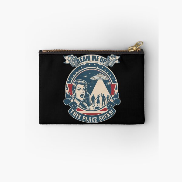 Item preview, Beam Me Up This Place Sucks Retro UFO American Flag Humor designed and sold by pansak.