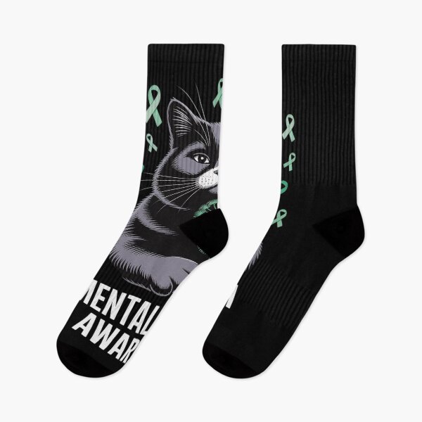 Item preview, Green Ribbon Mental Health Awareness Support Squad Cat Mom designed and sold by Slwankol.