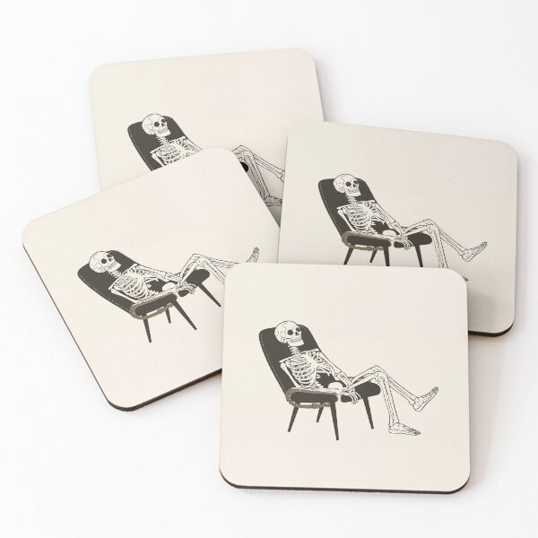 Item preview, Skeleton Relaxing in a Chair Illustration designed and sold by Dojo319.