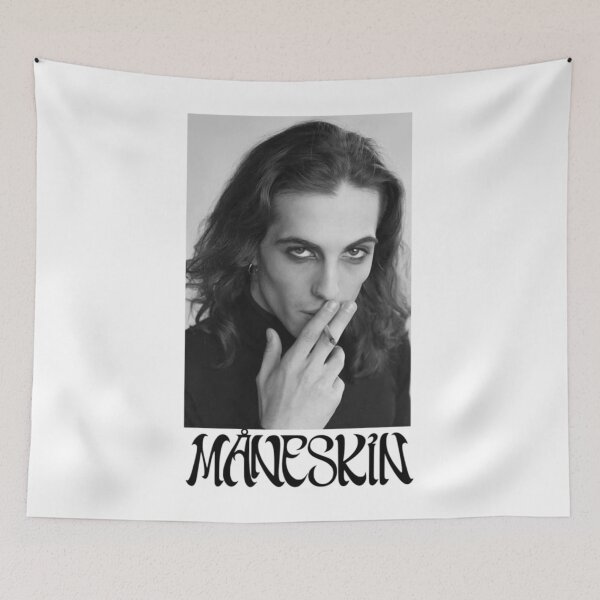 Item preview, Damiano David Edgy Rock Star Black and White Portrait designed and sold by JayliIvan.