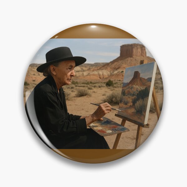 Item preview, Famous Female Artist Georgia O'Keeffe Painting a Desert Landscape designed and sold by Halifaxartguy.