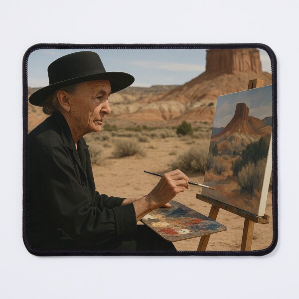 Item preview, Famous Female Artist Georgia O'Keeffe Painting a Desert Landscape designed and sold by Halifaxartguy.