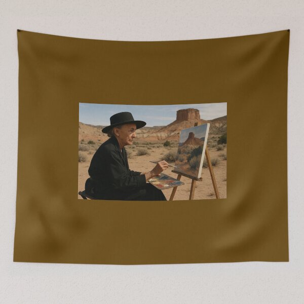 Item preview, Famous Female Artist Georgia O'Keeffe Painting a Desert Landscape designed and sold by Halifaxartguy.