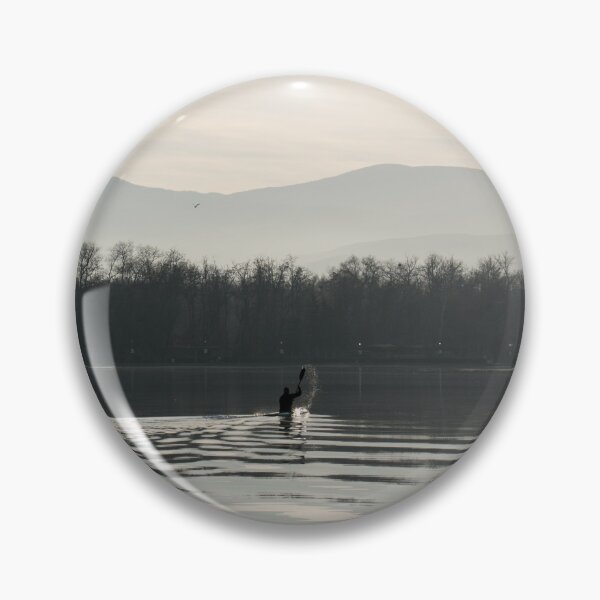 Item preview, Kayaking on Serene Lake with Distant Mountains designed and sold by Georgia Mizuleva.