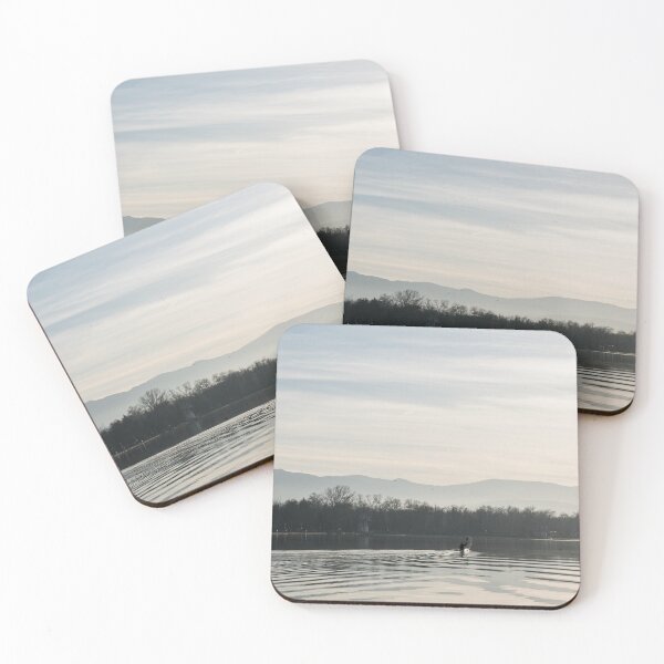 Item preview, Kayaking on Serene Lake with Distant Mountains designed and sold by Georgia Mizuleva.