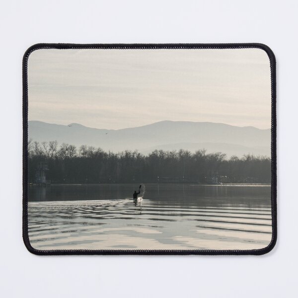 Item preview, Kayaking on Serene Lake with Distant Mountains designed and sold by Georgia Mizuleva.