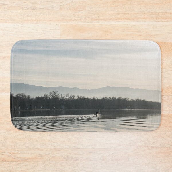 Item preview, Kayaking on Serene Lake with Distant Mountains designed and sold by Georgia Mizuleva.