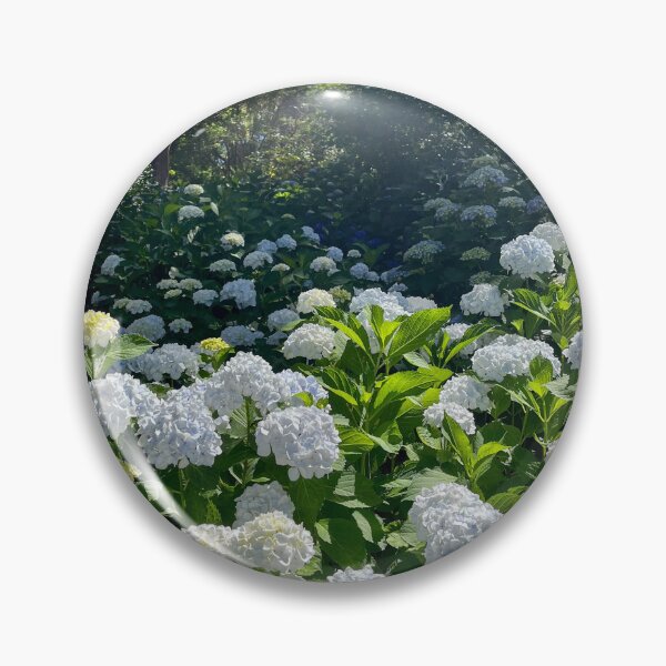Item preview, White Hydrangea Flowers in a Sunlit Garden designed and sold by Be Captured by Brittany Emma.