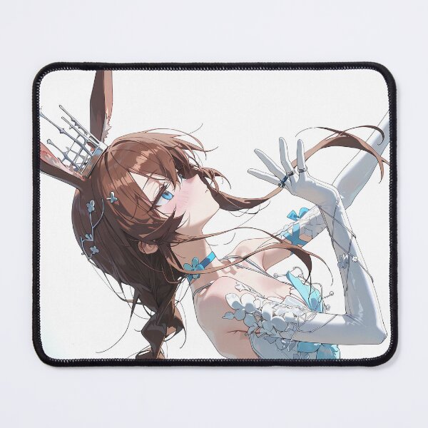 Item preview, Amiya Arknights Prelude To Dawn Anime Girl Elegant White Gown Side View designed and sold by CarlosBender.
