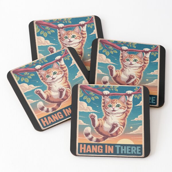 Item preview, Hang I n There Cat Hanging On A Tree Branch Animals designed and sold by Slwankol.