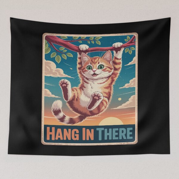 Item preview, Hang I n There Cat Hanging On A Tree Branch Animals designed and sold by Slwankol.