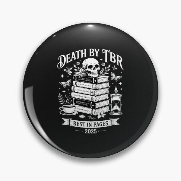 Item preview, Death by TBR Rest in Pages Funny Skull Bookish designed and sold by katherintration.