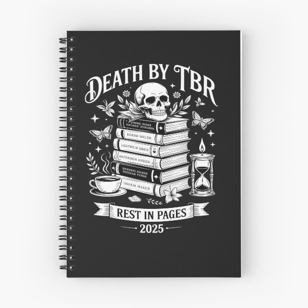Item preview, Death by TBR Rest in Pages Funny Skull Bookish designed and sold by katherintration.