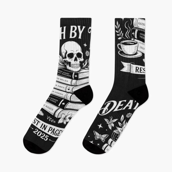 Item preview, Death by TBR Rest in Pages Funny Skull Bookish designed and sold by katherintration.