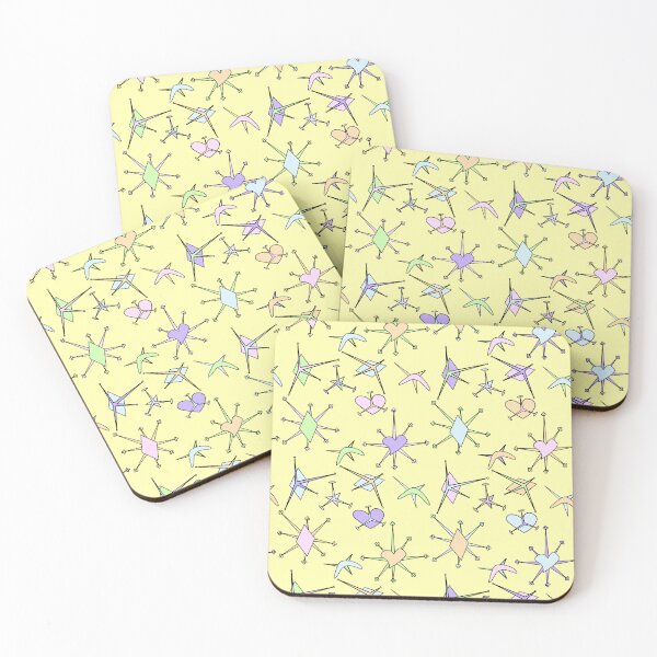 Item preview, hearts, diamonds, and stars, yellow background designed and sold by mntimg.