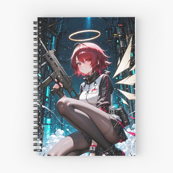 Item preview, Prelude Exusiai Gun Halo Night City Arknights Angel Fighter Anime Girl designed and sold by CarlosBender.