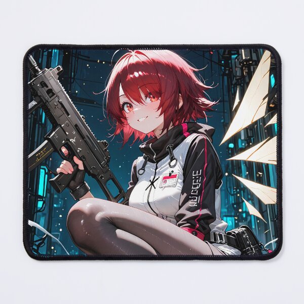 Item preview, Prelude Exusiai Gun Halo Night City Arknights Angel Fighter Anime Girl designed and sold by CarlosBender.