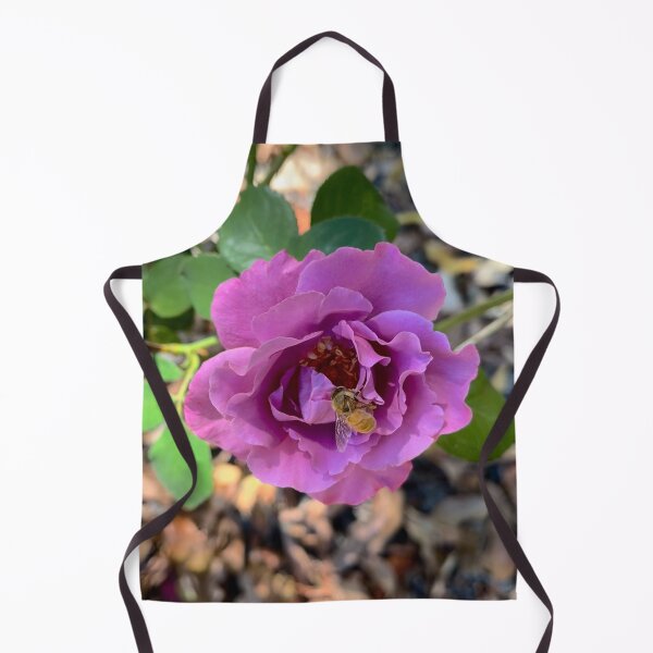 Item preview, Bee Pollinating a Pink Rose in Bloom designed and sold by Be Captured by Brittany Emma.