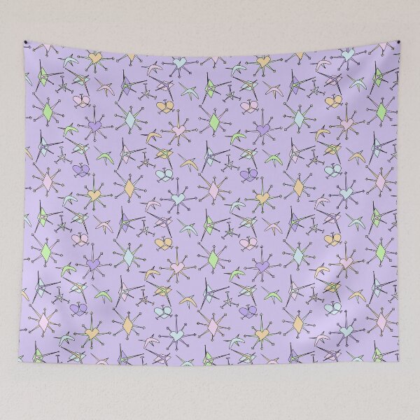 Item preview, hearts, diamonds, and stars, lilac background designed and sold by mntimg.
