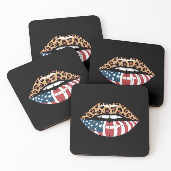 Item preview, American Flag Sexy Lips Leopard Patriotic USA 4th Of July designed and sold by Moxizz.