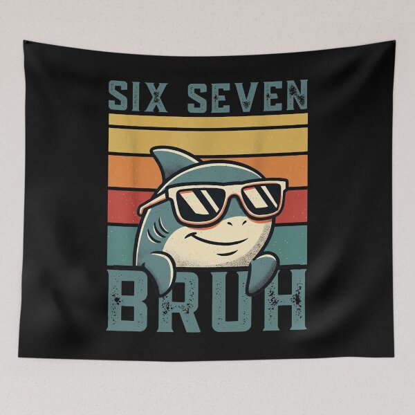 Item preview, Retro Shark 67 6 7 Six Seven Bruh Design designed and sold by LashondaGreen89.