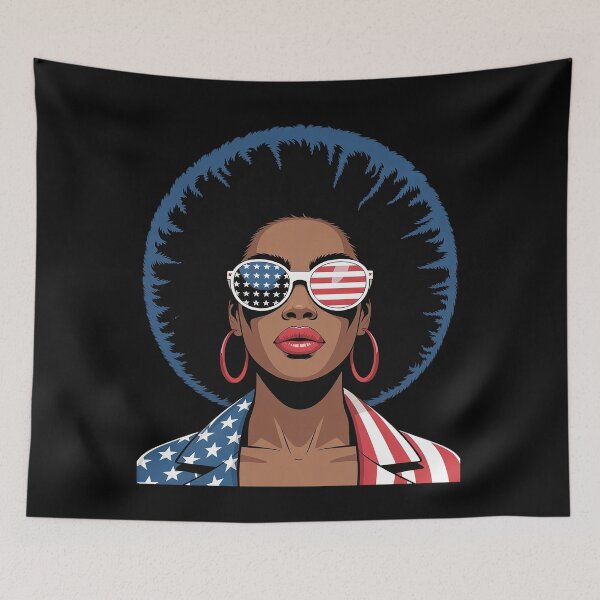 Item preview, Black African American Women US Flag Patriotic 4th Of July designed and sold by Moxizz.