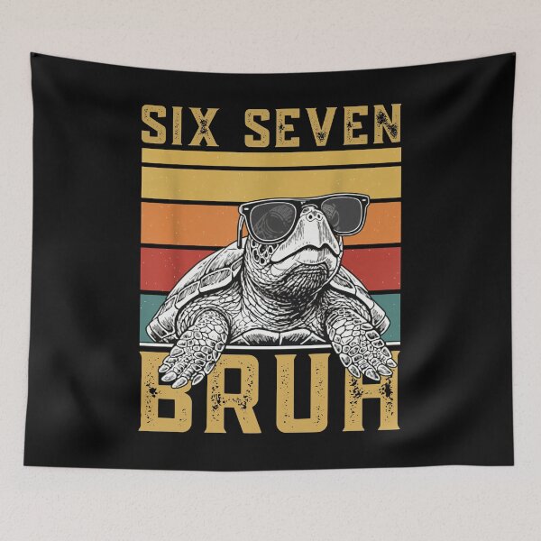 Item preview, Cool Retro Turtle 67 6 7 Six Seven Bruh Tee designed and sold by LashondaGreen89.
