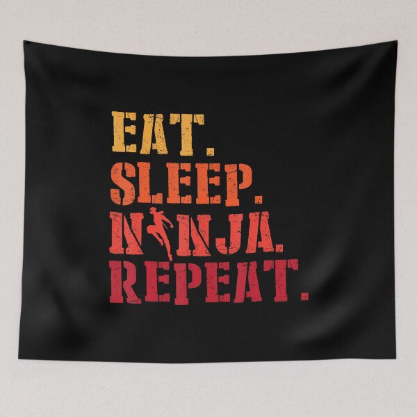 Item preview, Eat Sleep Ninja Repeat Shadow Warrior Ninja Fighter designed and sold by reeneregen.