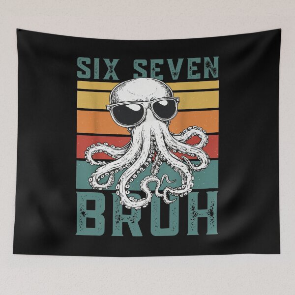 Item preview, Cool Octopus Retro Six Seven 67 6 7 Bruh Shirt designed and sold by LashondaGreen89.