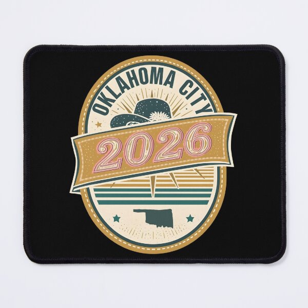 Item preview, Oklahoma City 2026 Retro Travel Badge Design - Vintage Western Hat and Oklahoma State Outline designed and sold by FestivityFinds.