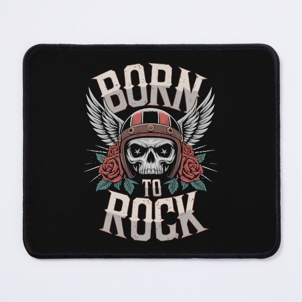 Item preview, Skull With Wings And Roses Born To Rock designed and sold by AileighKyser.