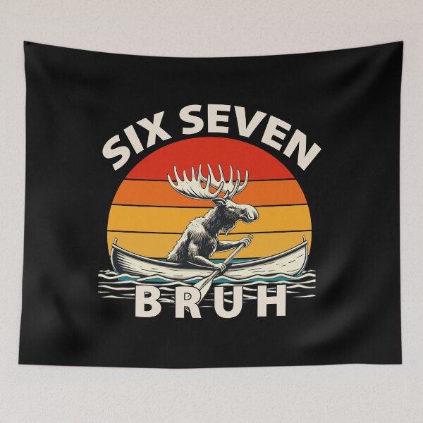 Item preview, Retro Moose Canoe 67 Six Seven Bruh Adventure Shirt designed and sold by LashondaGreen89.