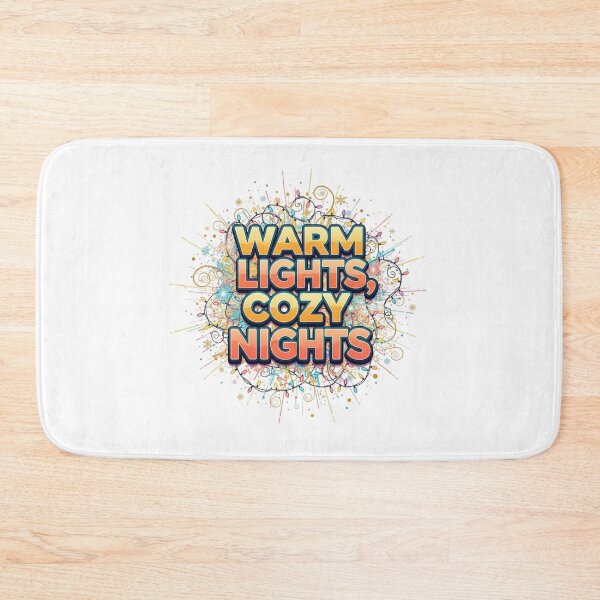 Item preview, Warm Lights Cozy Nights-Cozy Winter Quote Typography Artwork designed and sold by Aarvya Fashion Club ( A.F.C ).