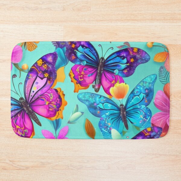 Item preview, Colorful Butterfly Pattern in Turquoise and Pink designed and sold by FANTASTIC-N.