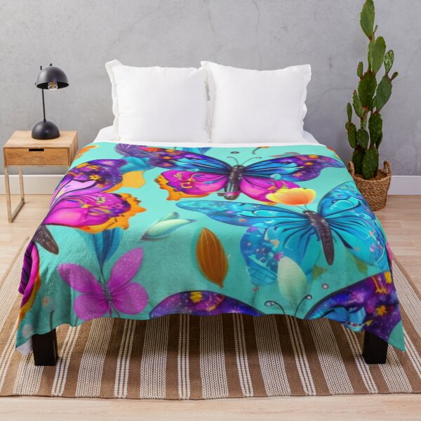 Item preview, Colorful Butterfly Pattern in Turquoise and Pink designed and sold by FANTASTIC-N.