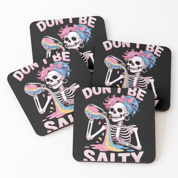 Item preview, Don't Be Salty Skeleton Women Messy Bun designed and sold by LegendsArt75.