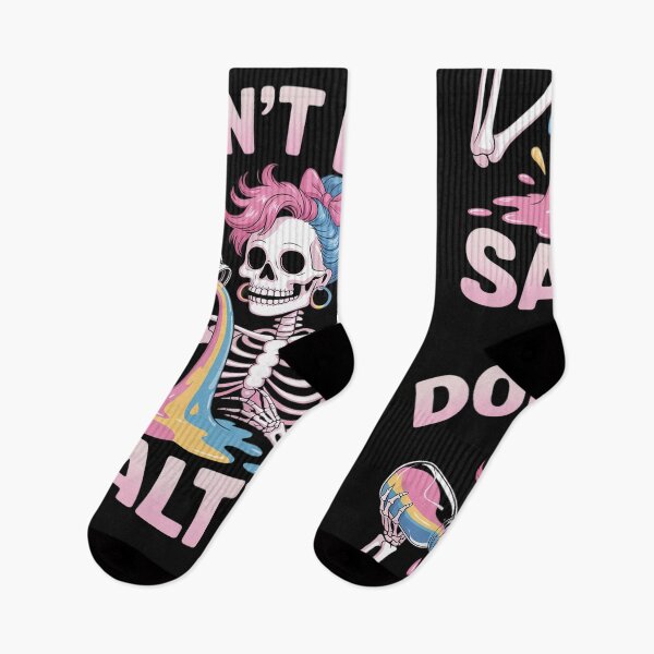Item preview, Don't Be Salty Skeleton Women Messy Bun designed and sold by LegendsArt75.
