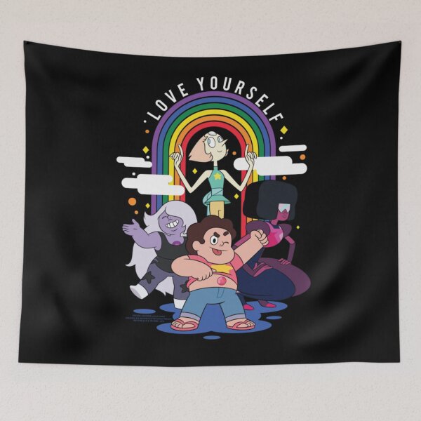 Item preview, Steven Universe Love Yourself Pride Rainbow Cast Cartoon designed and sold by DaphoLatara.