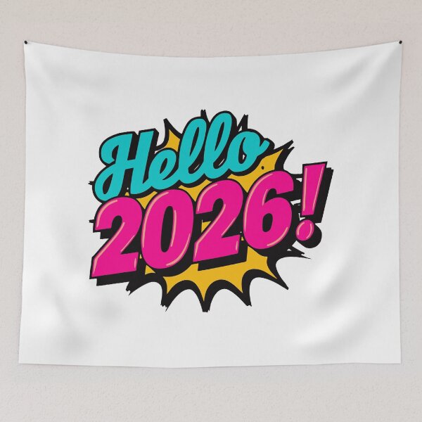 Item preview, Hello 2026 Pop Art Comic Style designed and sold by DavidTeeStudio.