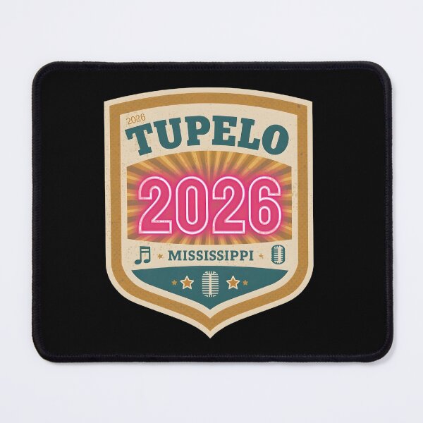 Item preview, Tupelo 2026 Retro Travel Badge Design - Vintage Mississippi Music and Neon Lights designed and sold by FestivityFinds.