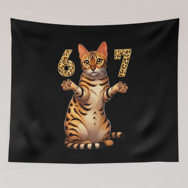 Item preview, Funny 67 6 7 Six Seven Leopard Cat T-Shirt designed and sold by LashondaGreen89.