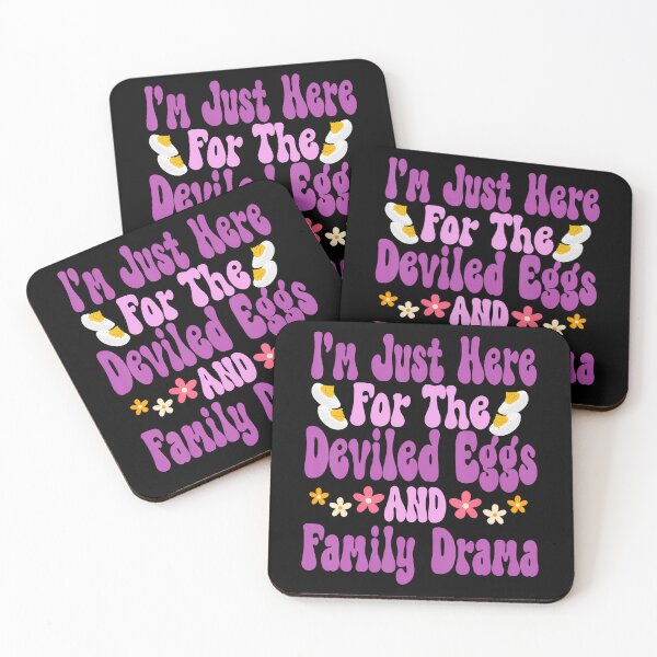 Item preview, I'M Just Here For The Deviled Eggs Family Drama Fun Groovy designed and sold by markettathorn.