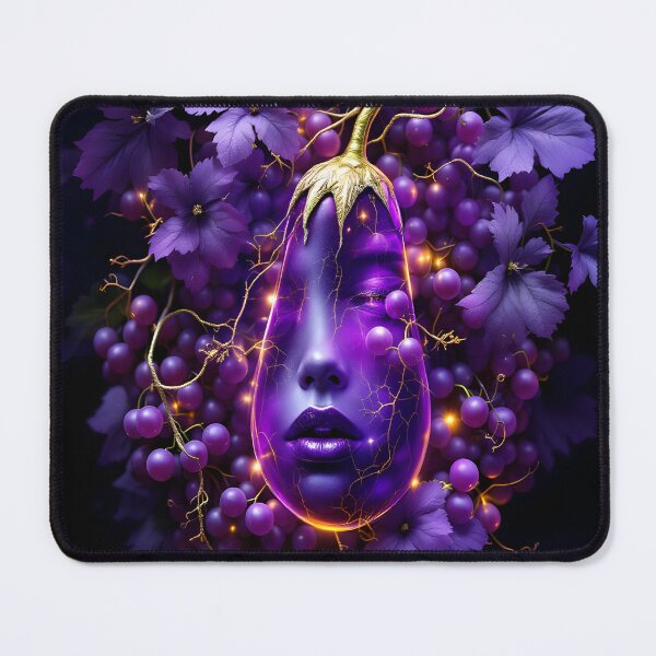 Item preview, Violet Opulence Goddess – Surreal Purple Fantasy Floral Portrait designed and sold by DreamyWallVibes.