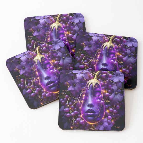 Item preview, Violet Opulence Goddess – Surreal Purple Fantasy Floral Portrait designed and sold by DreamyWallVibes.