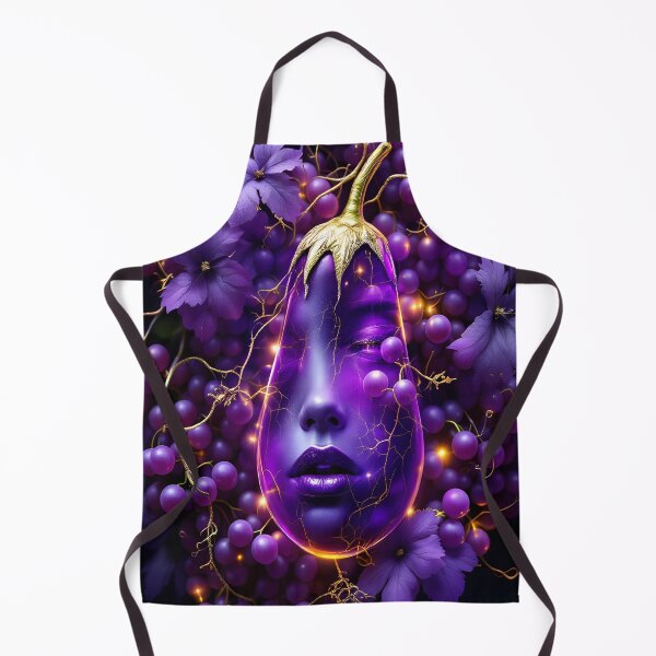 Item preview, Violet Opulence Goddess – Surreal Purple Fantasy Floral Portrait designed and sold by DreamyWallVibes.