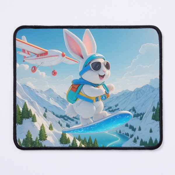 Item preview, The Illustration of Cute, Smiling Bunny Goes Skysurfing designed and sold by Pim-Crystal.