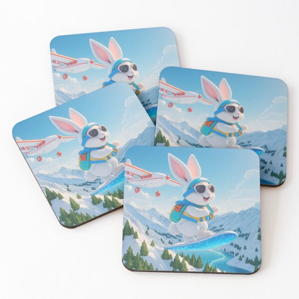 Item preview, The Illustration of Cute, Smiling Bunny Goes Skysurfing designed and sold by Pim-Crystal.