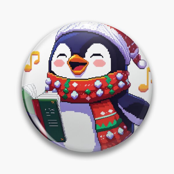 Item preview, Cozy Penguin Carol Singer Pixel Sticker designed and sold by BankMano.
