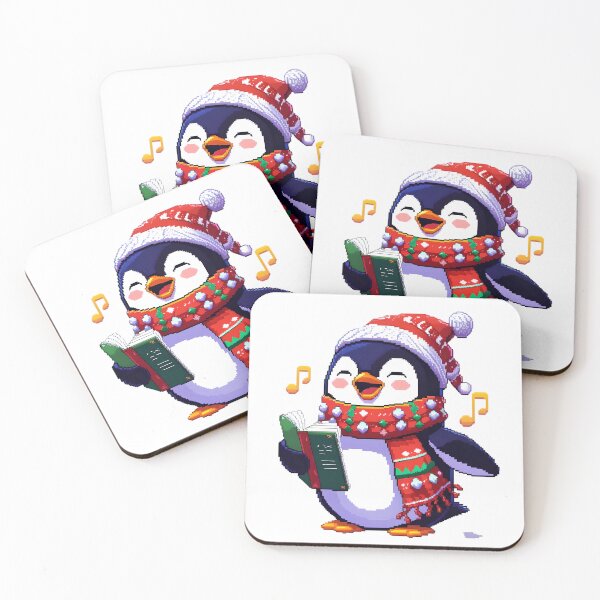 Item preview, Cozy Penguin Carol Singer Pixel Sticker designed and sold by BankMano.