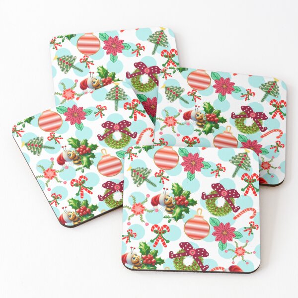 Item preview, Whimsical Santa Bee Christmas Holly Jolly Pattern designed and sold by HopeAndHustle.
